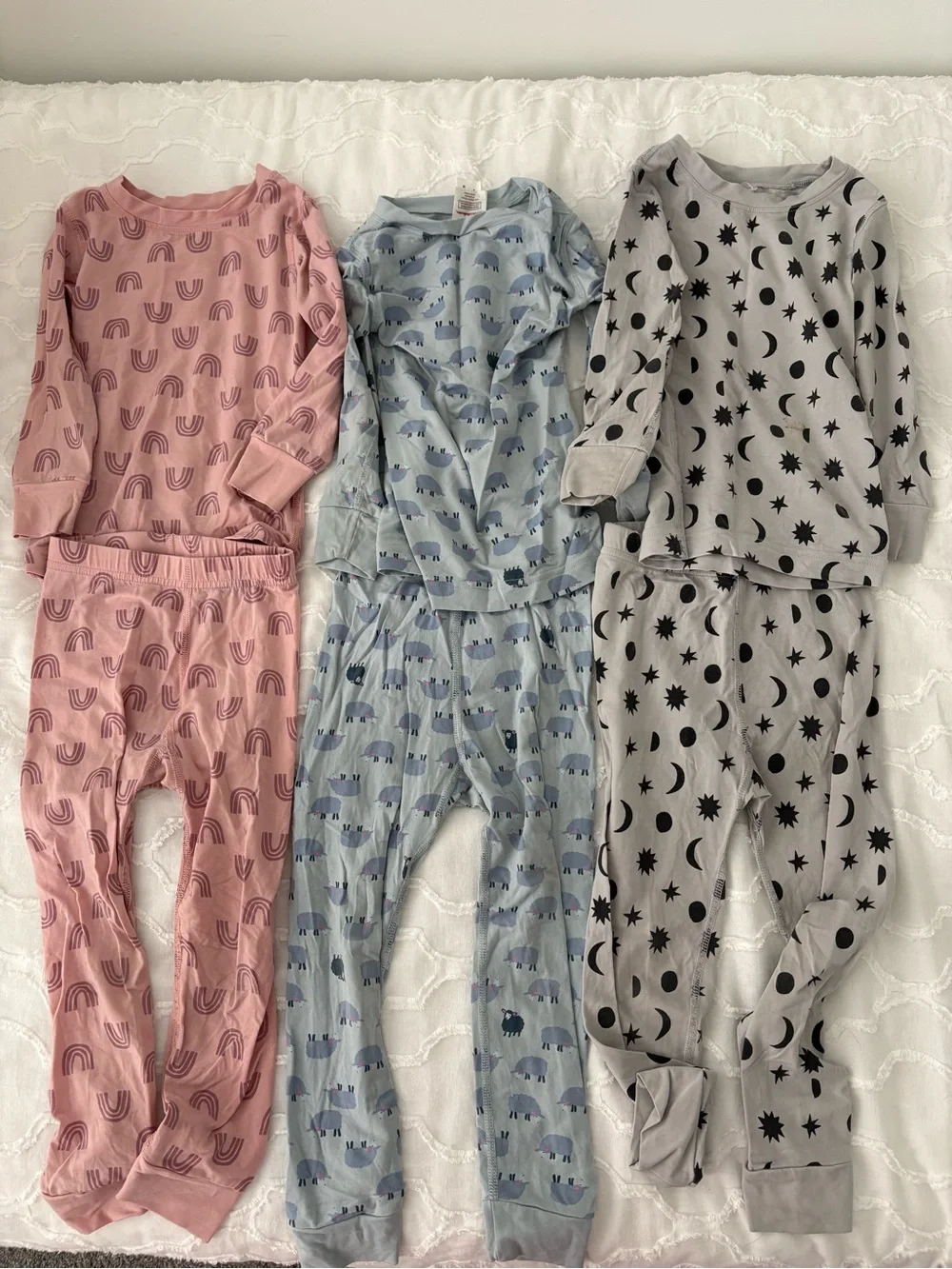 Hanna Andersson Toddler Pajama Trio - Pink, Blue & Gray Two Piece Pajamas